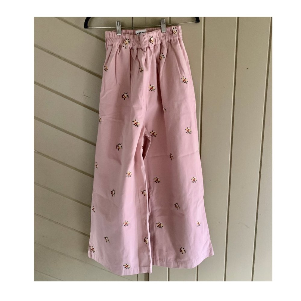Meadows -Tupelo Floral Embroidered Trousers Dusty Pink Size 2, XS - Picture 3 of 5